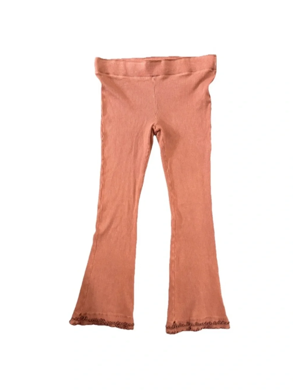 Free People Rust Ribbed Crop Cropped Pants size M - Picture 4 of 5